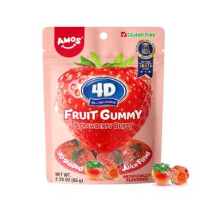 Amos Fruit Gummy Strawberry 65Gm