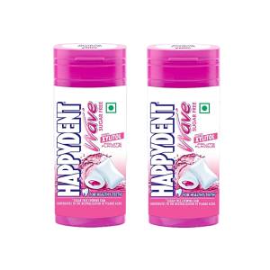 Happydent Wave Sugarfree Fruits Flavour Chewing Gum 28.9Gm (Pack of 2)