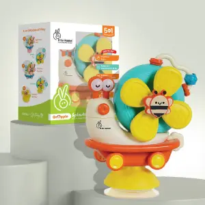 R for Rabbit Orapple Spinster 5-in-1 Multi-Activity Toy for Kids Rattle Toy for Babies(6mnths+), OROSOC01