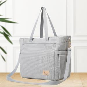 R For Rabbit Caramello Tote Diaper Bag With Personalized Name Tag, Grey - DBCMTG09