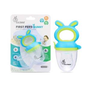 R for Rabbit First Feed Bunny Nibblers Pacifiers, Teethers and Rattles Green Blue, NBFFBGB02