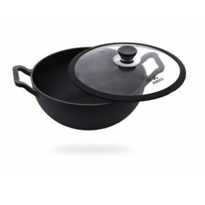 Famous Cast Iron Kadai with Glass Lid