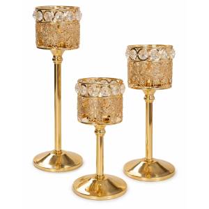 European Style Crytal Candle Holder for Dinner Wedding Party  3 Pec Set