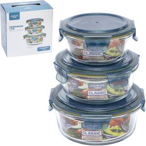 3Pec Set Microwave Glass Food Containers