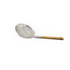 Heavy Duty Stainless Steel Skimmer Strainer With Sturdy Wooden handle