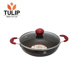 Tulip Non Stick Induction Base 4Mm Kadhai With Glass Lid