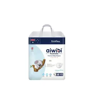 Aiwibi Premium Baby Diapers Large 26Pcs Tape Style