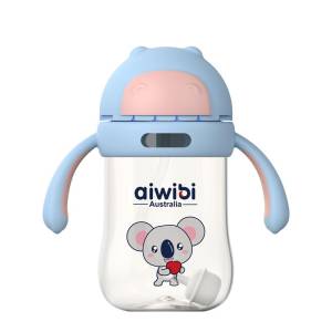 Aiwibi Baby Water Bottle with Weighted Straw for Babies Over Six Months 300ml (Tritan)