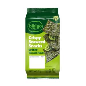 Bibigo Crispy Seaweed Wasabi Flavour Snack 15Gm