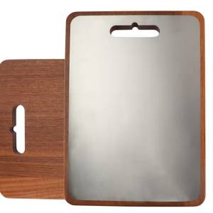 2 in 1 Wooden & Stainless Steel Chopping Board