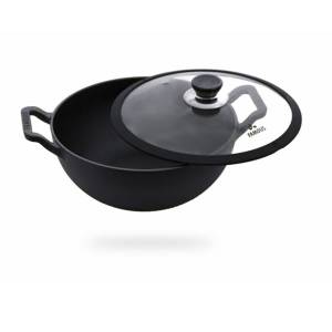 Famous Cast Iron Kadai with Glass Lid