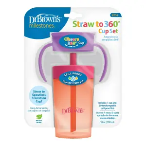 Dr Brown's Straw to 360 Cup Set, Pink Coral, TC01047-P4