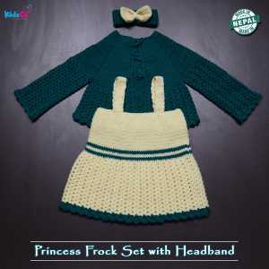 KidzCo Woolen Princess Frock Set with Headband (1-2 Years)