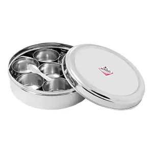 Stainless Steel Masala Box with 7 Spice Containers