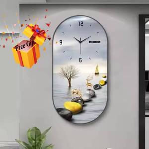 Modern Luxury Crystal Printed Wall Clock 30*60cm