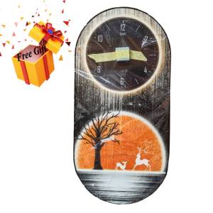 Modern Luxury Crystal Printed Wall Clock 30*60cm