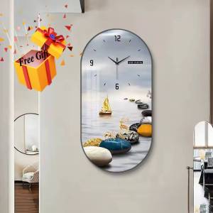 Modern Luxury Crystal Printed Wall Clock 30*60cm