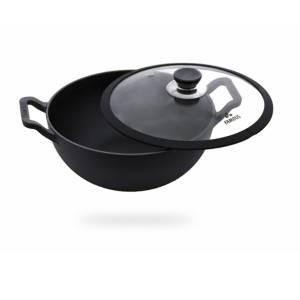 Famous Cast Iron Kadai with Glass Lid