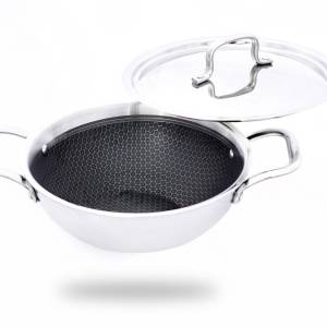 Famous Stainless Steel Tryply Honey Comb Kadhai