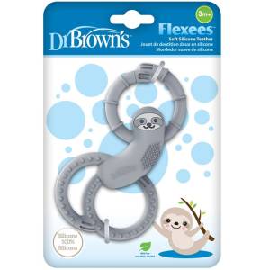 Dr Brown's Sloth Long Limbed Silicone Teether, Gray, CPKG(3m+), TE012-INTL