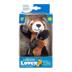 Dr Brown's Red Panda Lovey with Black HappyPaci Silicone One-Piece Pacifier (0-12 months), AC259