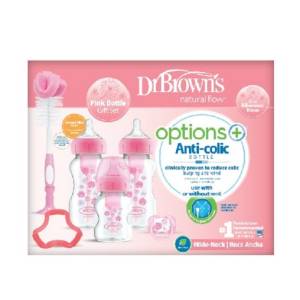 Dr. Brown's Wide-Neck Options+ PINK Gift Set, PP, WB03601-ESX