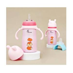 R for Rabbit 270ml Steebo Tiny Tales 2 in 1 Spout and Straw Sipper Stainless Steel Bottle For Kids( 9mnths-5yrs), SSTTPK01
