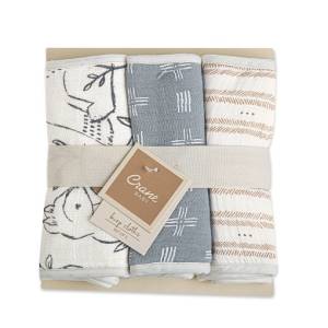 Crane baby BC-110BCS, Ezra 3pc. Burp Cloths