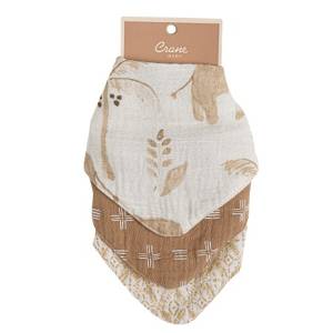 Crane baby BC-120BS, Kendi 3pc. Muslin Bib Set