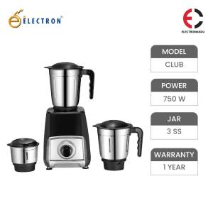 Electron 750W 3 jars Mixer Grinder Club  3 JAR SS