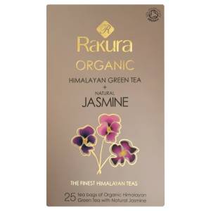 Rakura Himalayan Organic Green tea +Natural Jasmine 100Tea Bags (Envelope)