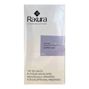 Rakura Organic Himalayan Green Tea + Super Mint 100 Tea Bags