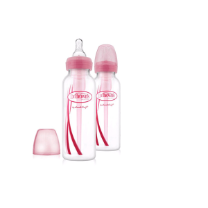 Dr Brown's 250ml/8oz Narrow-Neck Option Baby Pink Bottle (Pack of 2),  SB82305-ESX