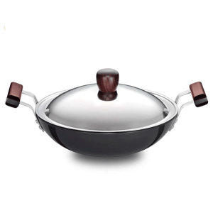 Futura Black Hard Anodized Kadahi With Stainless Steel Lid  26Cm