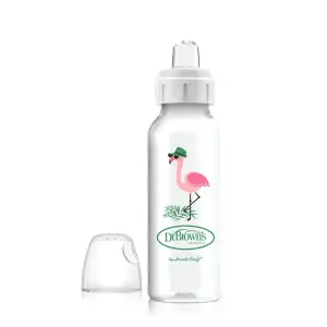 Dr. Brown's Flamingo 8 Oz/250 Ml Pp N Sippy Spout Bottle, SB81094-P12