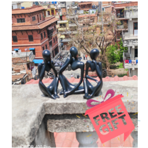 Thinker Statue Black Decor 3Pcs Set Abstract Art Sculpture Resin