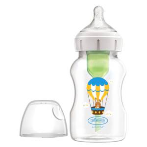 Dr Brown's 11 oz/330 mL Wide-Neck Bottle, balloon bunny deco, with Level 2 Nipple, 1-Pack,  WB111002-SPX