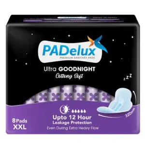 PADelux Ultra Goodnight Cottony Soft Sanitary Pads (8 pads-XXL)- Pack of 2