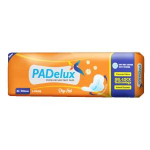 PADelux Sanitary Pads Dry Feel XL 280mm- 6Pads (Pack of 2)