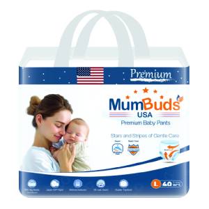 MumBuds American UltraThin Baby Pants Large 40Pcs​​ 9-14 KG