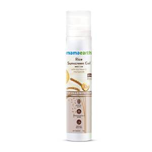 Mamaearth Rice Sunscreen Gel with Rice Water & Niacinamide for UVA & UVB Protection - 50Gm