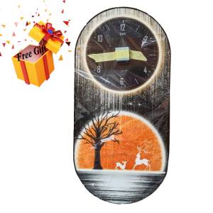 Modern Luxury Crystal Printed Wall Clock 30*60cm