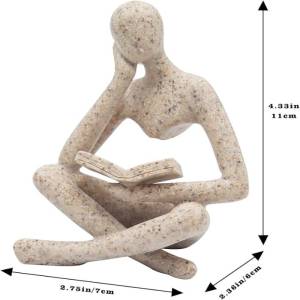 Sand Abstract Reading Books Figurine Thinker Statue Resin Sculpture