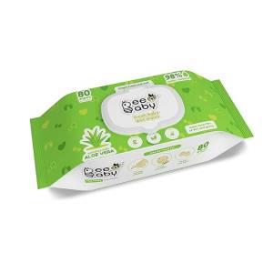BeeBaby Fresh Aloe Vera Baby Wet Wipes with Plastic Lid 80Pcs