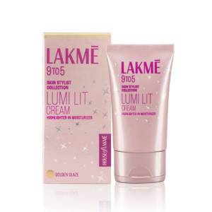 Lakme 9 To 5 Lumi Lit Cream Highlighter Moisturizer Primer With Hyaluronic Acid & Niacinamide 60Gm