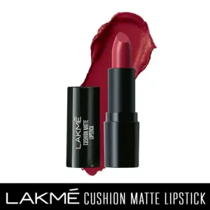Lakme Cushion Matte Lipstick Red Wine, 4.5 Gm