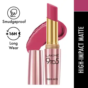 Lakme 9 To 5 Primer With Matte MP4 Plum Pink Lipstick 3.6Gm