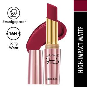 Lakme 9 To 5 Primer with Matte MP6 Deep Wine Lipsticks 3.6Gm