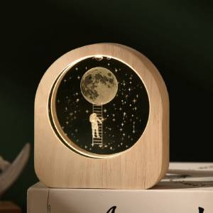 3D Stairway to Moon Crystal Night Light