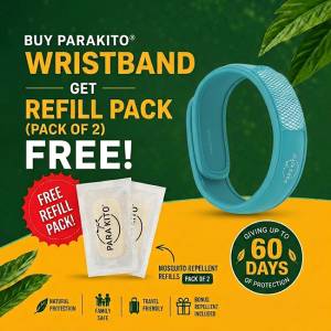 PARA’KITO® Wristband Turquoise (EN) FNGWB1ENC13 ( For Adults )Free 1pcs PARA’KITO® Refill pack (2 pellets) (EN)-FNGRFM1EN